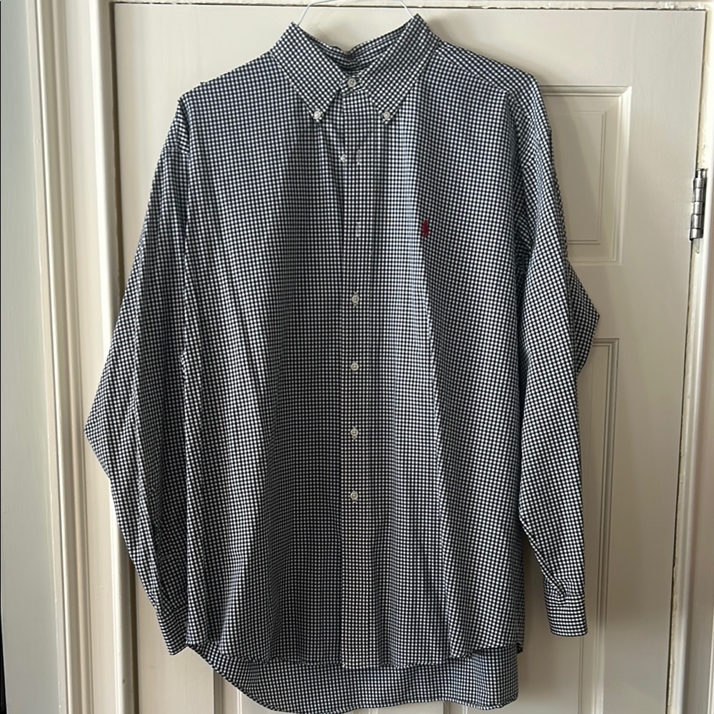 Men's Polo Ralph Lauren Black and White Checkered Shirt